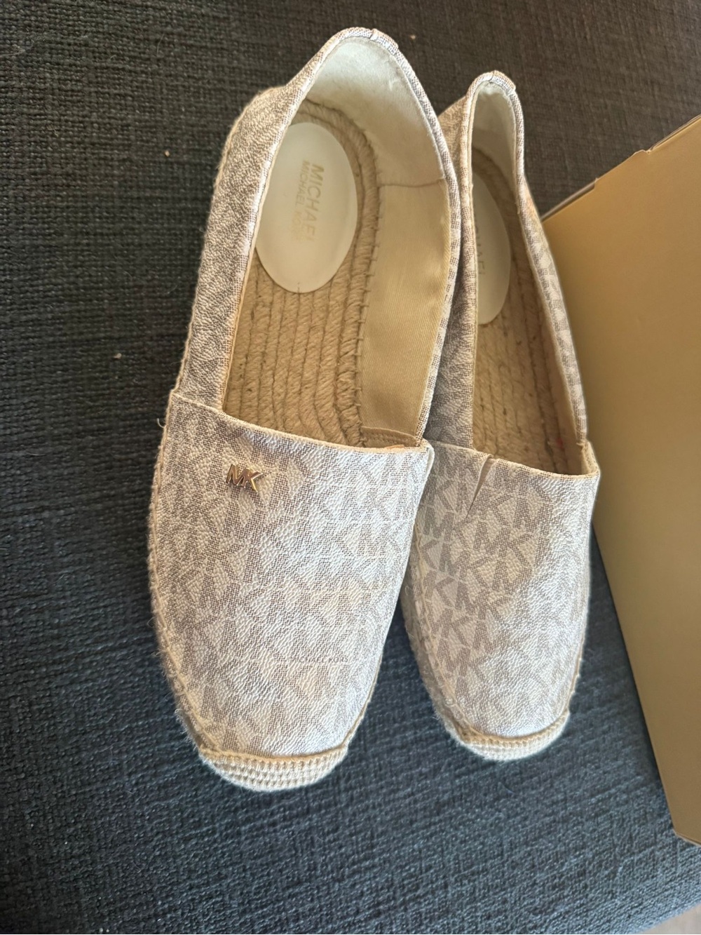 Michael Kors Cream Logo Espadrille Slip-Ons